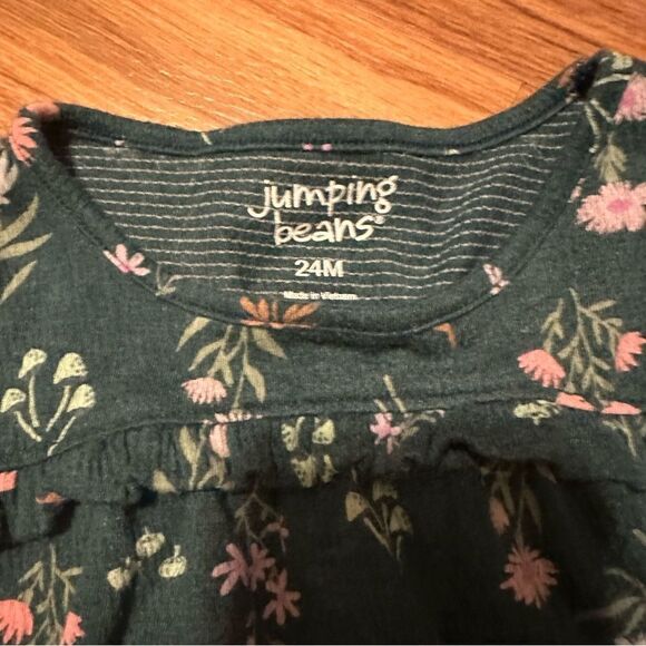 Giranimals/ Jumping Beans Green & black floral toddler girls outfit 24 months - Picture 3 of 9